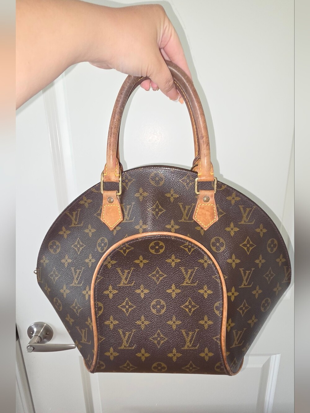 Vintage LOUIS VUITTON Monogram Ellipse GM with Vachetta Trim